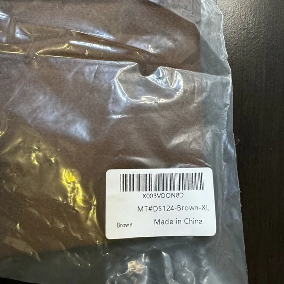 Crop Top Long Sleeved Womens XL Brown Built in Bra Gym Workout Top Shirt D1 - Picture 3 of 10